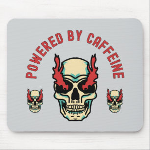 Von Koffein angetrieben - Schädelenergie Mousepad