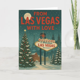 Von Las Vegas mit geklappter Liebe-Urlaubskarte Feiertagskarte