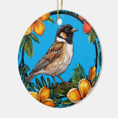 Von lebendigen Blume Gerahmter Vogel Keramik Ornament (Links)