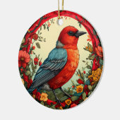 Von lebendigen Blume Gerahmter Vogel Keramik Ornament (Links)