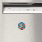 Von lebendigen Blume Gerahmter Vogel Magnet (In Situ (Geschirrspüler))