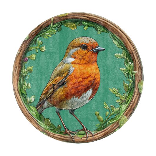 Von lebendigen Blume Gerahmter Vogel Schneidebrett (Vorderseite)
