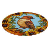 Von lebendigen Blume Gerahmter Vogel Schneidebrett (Ecke)