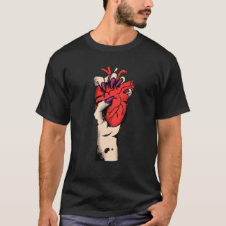 Von Liebe angefasst Herz Print T-Shirt