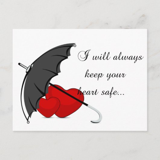 Von Liebe geschützte Herzen Postkarte (Vorderseite)