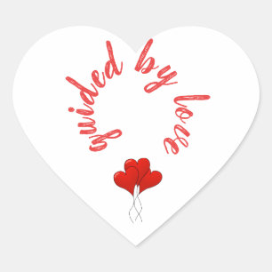 Von Liebe zu Rot Herz geführt Herz-Aufkleber