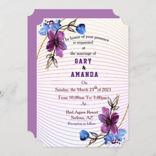 Von Lila abkleben Einladung (Vorne/Hinten)