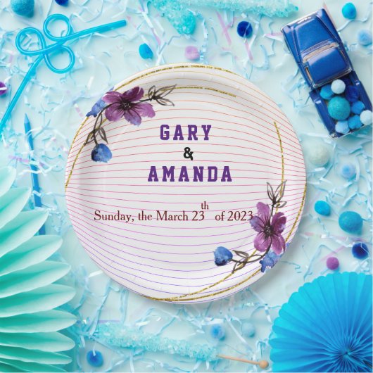 Von Lila abkleben Pappteller (Party)