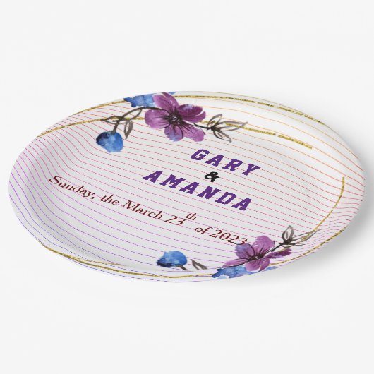 Von Lila abkleben Pappteller (Schrägansicht)