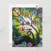 Von Lori Everett_Day of the Dead_Black Cat,Cats Postkarte (Vorne/Hinten)