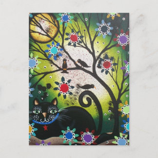 Von Lori Everett_Day of the Dead_Black Cat,Cats Postkarte