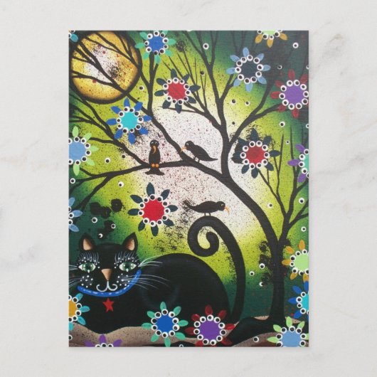 Von Lori Everett_Day of the Dead_Black Cat,Cats Postkarte (Vorderseite)