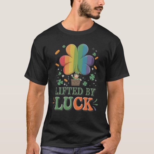 Von Luck angehoben: St. Patricks Day Balloon Desig T-Shirt (Vorderseite)