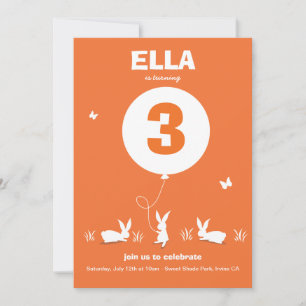 Von Lucy: BUNNY BALLOON - Geburtstagsparty lädt ei Einladung