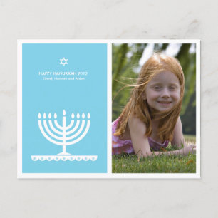 Von Lucy: HAPPY HANUKKAH MODERN MENORAH Feiertagspostkarte