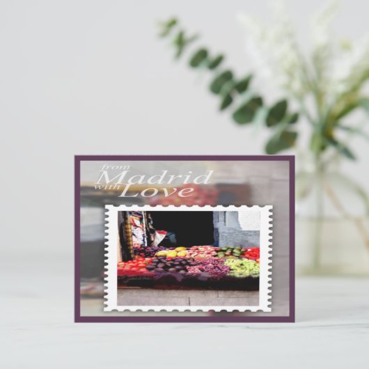 Von Madrid mit der Liebe Postkarte (Stehend Vorderseite)