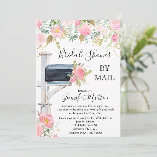 Von Mail Bridal Shower Einladung (Stehend Vorderseite)