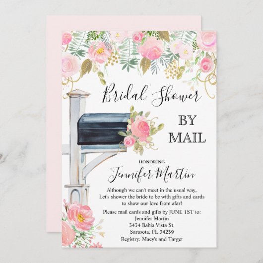 Von Mail Bridal Shower Einladung (Vorne/Hinten)