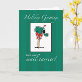 Von Mailman Holiday Greetings, Green Mailbox Karte (Gelbe Blume)