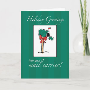 Von Mailman Holiday Greetings, Green Mailbox Karte