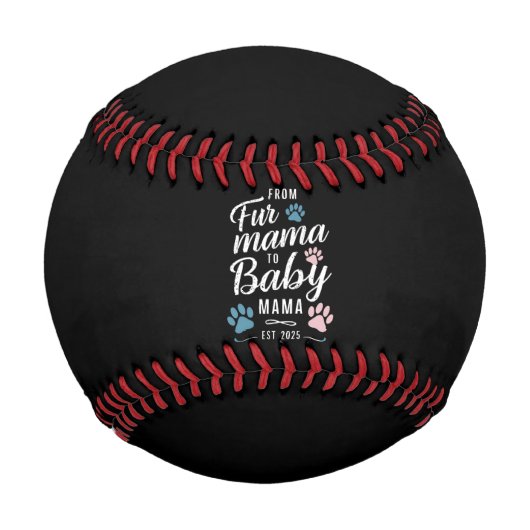 Von Mama bis Baby Mama Est 2025 Hunde Katze Mama Baseball (Vorderseite)