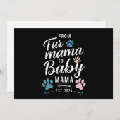 Von Mama bis Baby Mama Est 2025 Hunde Katze Mama Einladung (Vorne/Hinten)
