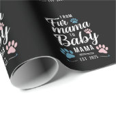 Von Mama bis Baby Mama Est 2025 Hunde Katze Mama Geschenkpapier (Rolleneckpunkt)