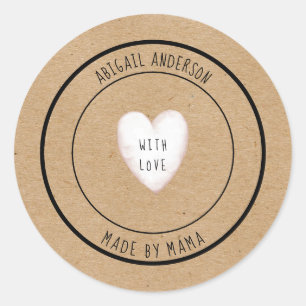 Von Mama gemacht Rustikales individuelles Mädchen  Runder Aufkleber