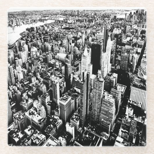Von Manhattan zum Himmel Glasuntersetzer (Vorderseite)