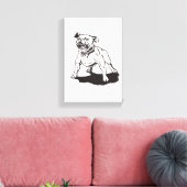 Von Mark Elsen handbemalter Pitbull Leinwanddruck (Insitu (Wohnzimmer))