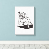 Von Mark Elsen handbemalter Pitbull Leinwanddruck (Insitu (Holzboden))