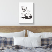 Von Mark Elsen handbemalter Pitbull Leinwanddruck (Insitu (Schlafzimmer))