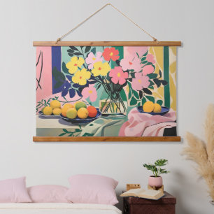 Von Matisse Inspiriert, lebendige Blume Wandteppich Mit Holzrahmen