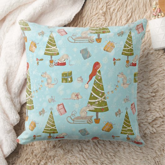 Von Mäusen und Weihnachten Tree-Xmas Muster für Ki Kissen (Decke)