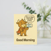 Von Mega Milk angetrieben - Guten Morgen aus Bulga Postkarte (Stehend Vorderseite)