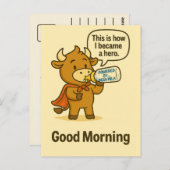 Von Mega Milk angetrieben - Guten Morgen aus Bulga Postkarte (Vorne/Hinten)