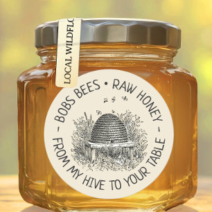 Von meinem Bienenstock zu Ihrem Tisch Vintages Ske Runder Aufkleber