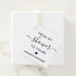 Von meinem Duschbad für dich, Brautdusche in Navy- Geschenkanhänger