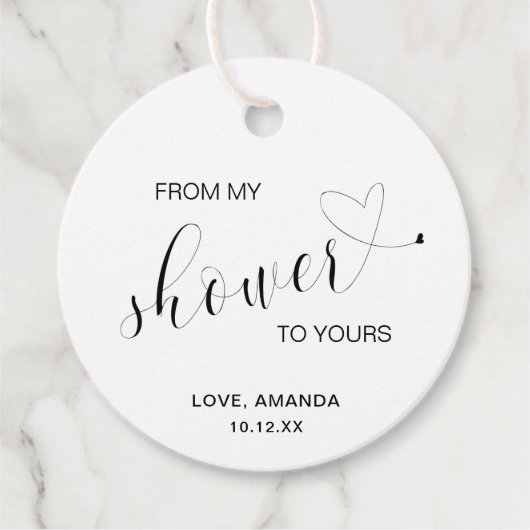 Von meinem Duschherz Elegantes Niedliches Brautpar Geschenkanhänger (Vorderseite)