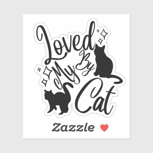 Von meinem Katzenaufkleber geliebt Aufkleber (Blatt)