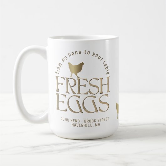 VON MEINEN HÄNDEN ZU IHREM TISCH-Hühnereier Kaffeetasse (Links)