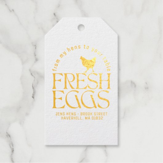 Von meinen Hühnern bis zu Ihrem Tisch FRISCHER EGG Geschenkanhänger (Vorderseite)