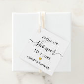 Von meiner Dusche zu deiner, Brautparty Gold Geschenkanhänger (Beispiel)