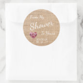 'Von meiner Dusche zu deiner' Burlap, Sugar Scrub Runder Aufkleber (Tasche)