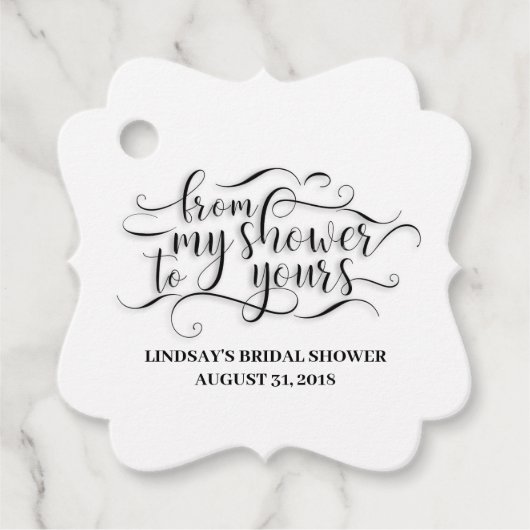 Von meiner Dusche zu deiner Geschenkanhänger (Vorderseite)