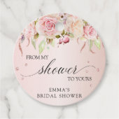 Von meiner Dusche zu Ihrer, Rosa und Rose Gold Geschenkanhänger (Vorderseite)