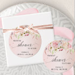 Von meiner Dusche zu Ihrer, Rosa und Rose Gold Geschenkanhänger<br><div class="desc">Einzigartig elegante Brautdusche oder Babydusche mit schönem Rosa- und Rosa-Hintergrund, edlen goldenen Details in der Rose und einem wunderschönen, blumenfarbenen Rahmen mit Blume in Rosa, Rosa, Rosa und Creme. Design in Block und handgeschriebene moderne Typografie. Möglichkeit, Design mit Namen, Ereignis und Nachricht auf der Rückseite zu personalisieren. Teil unserer Kollektion...</div>