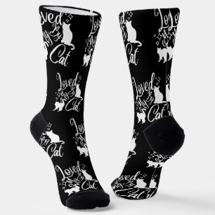 Von meiner Katze in Weiß geliebt Socken