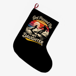 Von meiner Tochter überholt Lustiges Skifahren Ski Großer Weihnachtsstrumpf