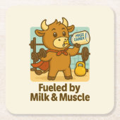 Von Milch & Muskeln gespeist - Bullio der Held Rechteckiger Pappuntersetzer (Vorderseite)